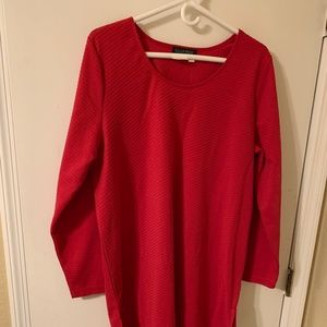 Beautiful Red,  Ulla Popkin, Pull over Tunic length, Size 12/14